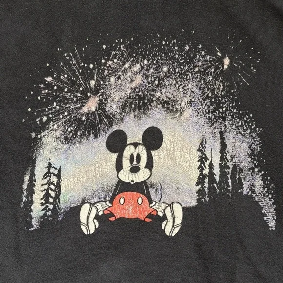 DISNEY x AE Mickey Mouse Fireworks Trees Oversized Retro Hoodie Sweatshirt XS - Picture 5 of 12